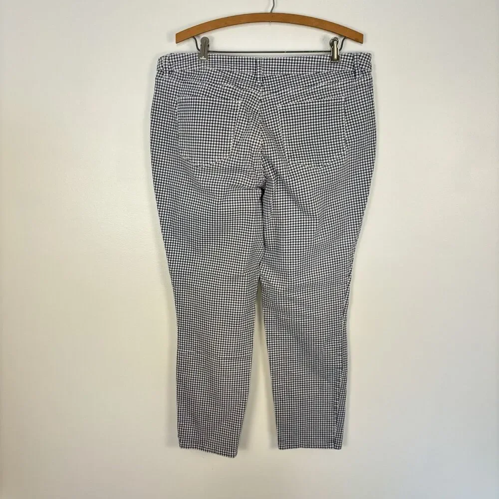 Crown & Ivy Womens 16 Hi Rise Skinny Blue White Gingham Pants Jeans_6